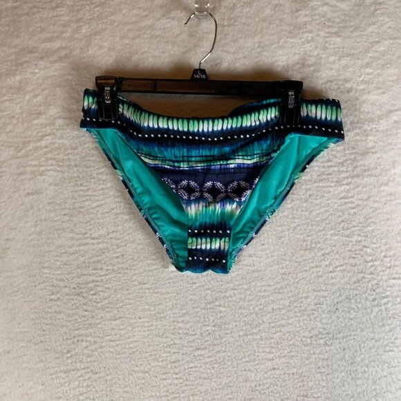 Bleu Rod Beattie Womens Navy Printed Ruched-Back Bikini Bottoms Size 10 NWT 9934 - Picture 6 of 9